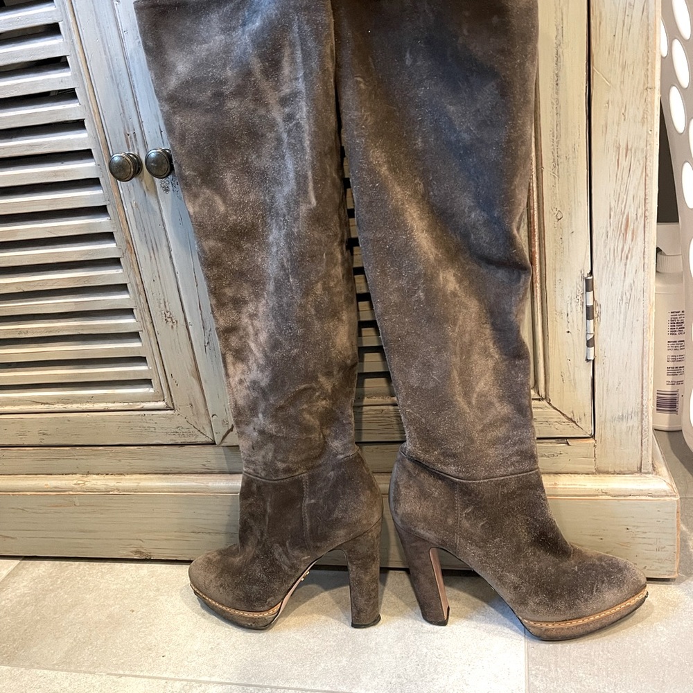 Prada Grey Suede Boots size 37